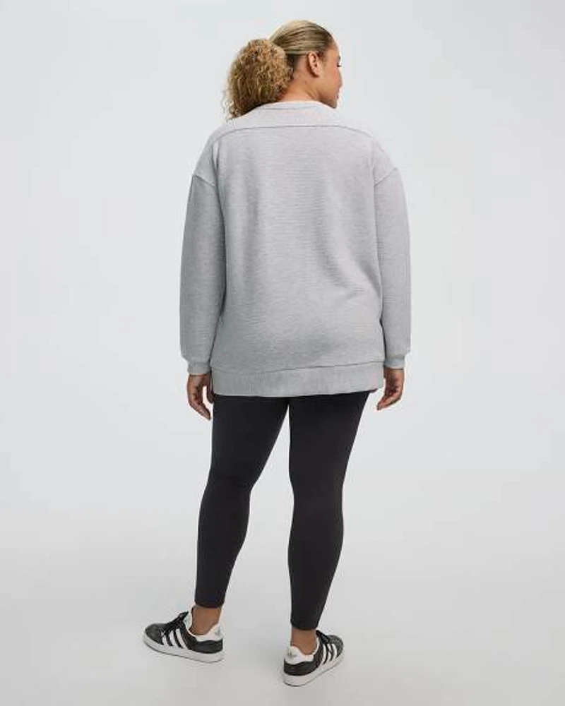 Long-Sleeve Crew-Neck Ottoman Tunic