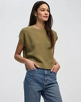 Extended-Sleeve Crew-Neck Pullover