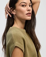 Extended-Sleeve Crew-Neck Pullover