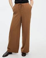 Pantalon à jambe large et taille haute enfiler
