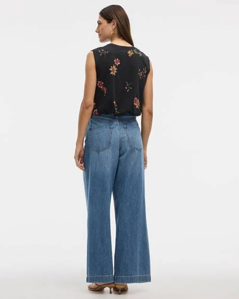 Crew-Neck Tank with Bubble Hem