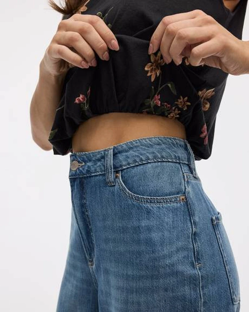 Crew-Neck Tank with Bubble Hem