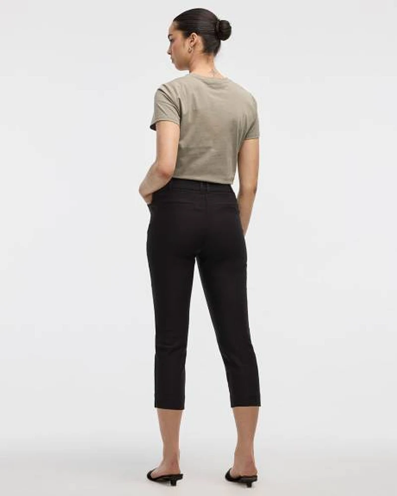 Slim-Leg High-Rise Capri Pants