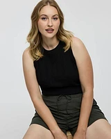 Fitted Crew-Neck Ribbed Tank