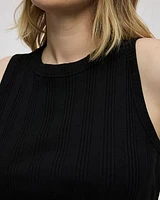 Fitted Crew-Neck Ribbed Tank