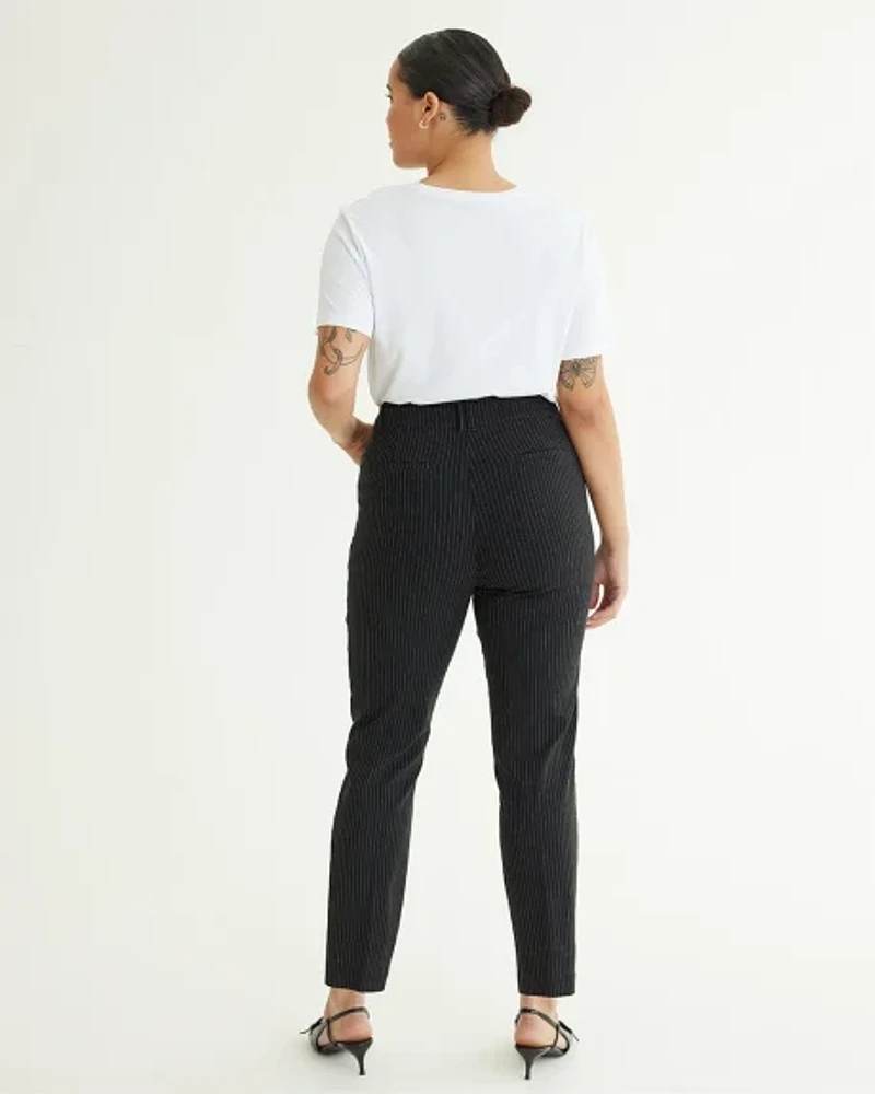 Slim-Leg High-Rise Ankle Pant