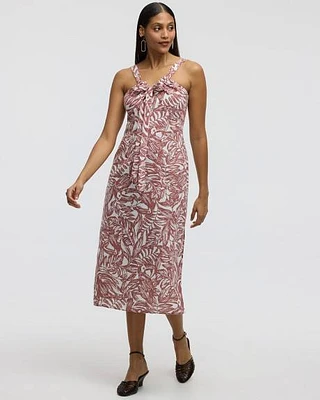 Robe midi sans manches à col V