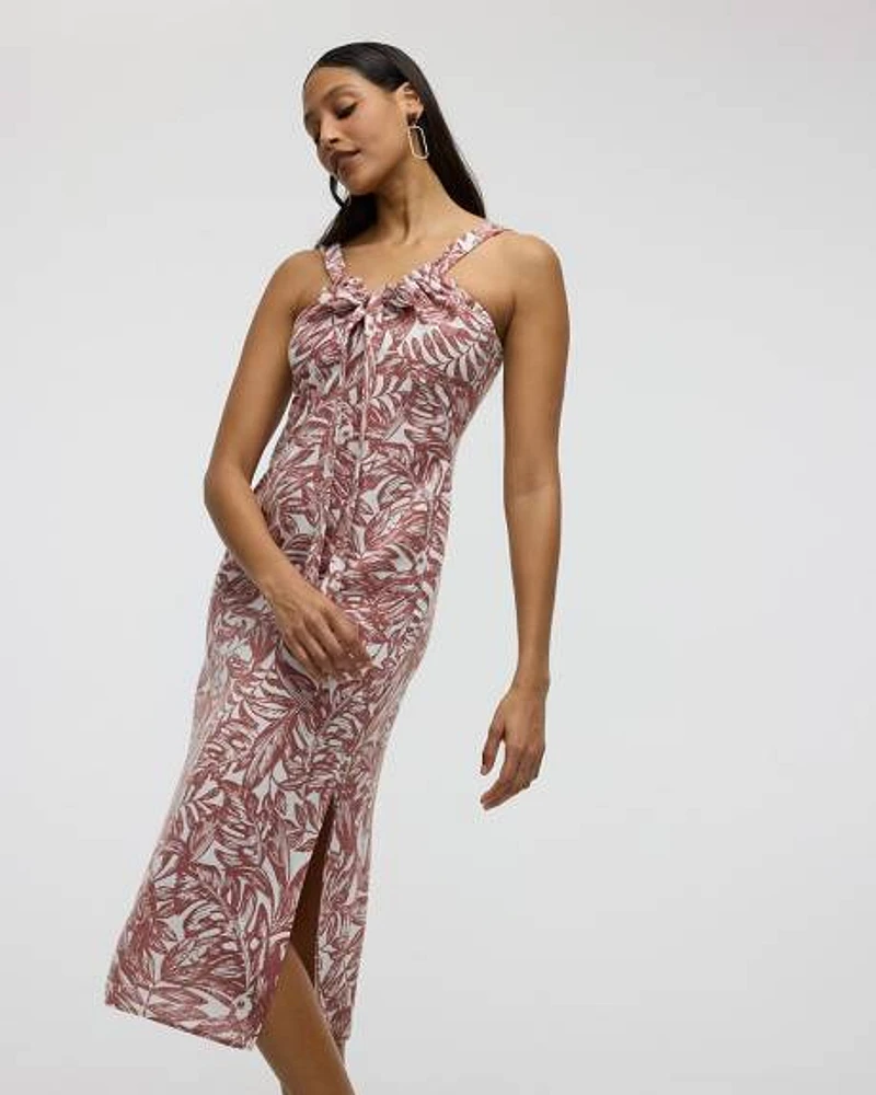 Sleeveless V-Neck Midi Dress