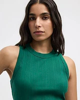 Fitted Crew-Neck Ribbed Tank