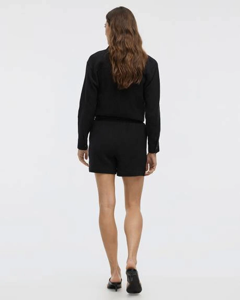 Short en coton avec cordon de serrage