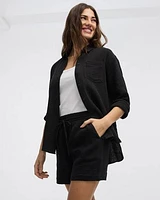 Short en coton avec cordon de serrage