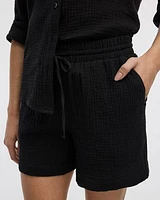 Short en coton avec cordon de serrage