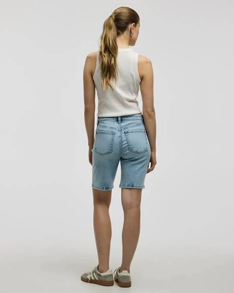 Mid-Rise Denim Bermuda