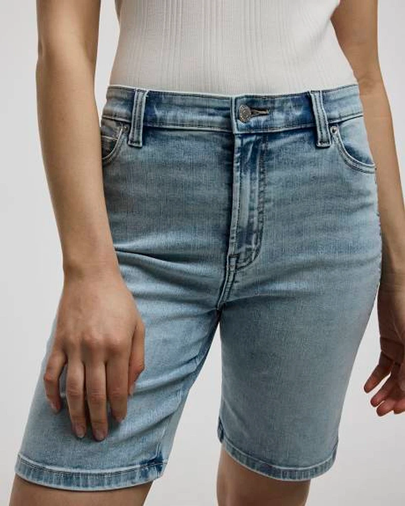 Mid-Rise Denim Bermuda