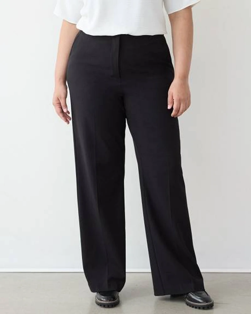 Pantalon à jambe droite et taille haute