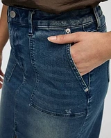 Jupe fourreau midi en denim