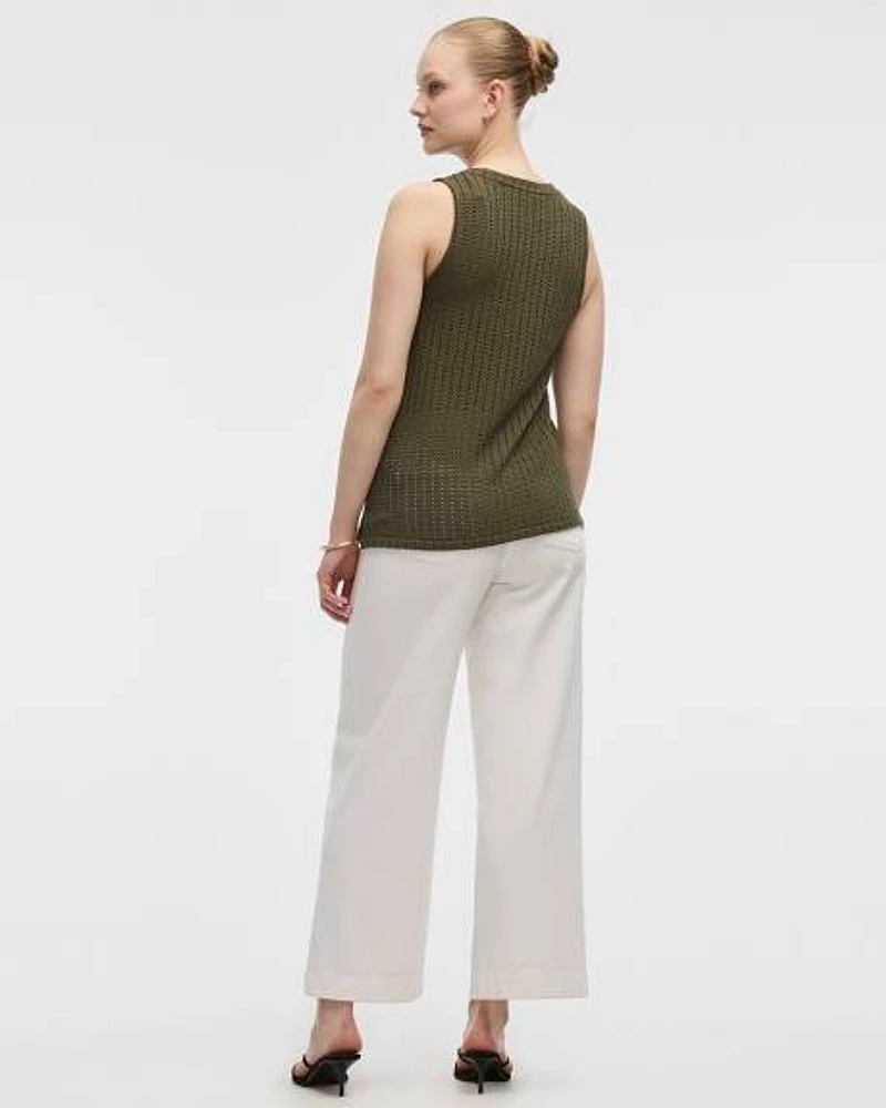 Crew-Neck Crochet Tank