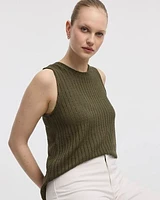 Crew-Neck Crochet Tank