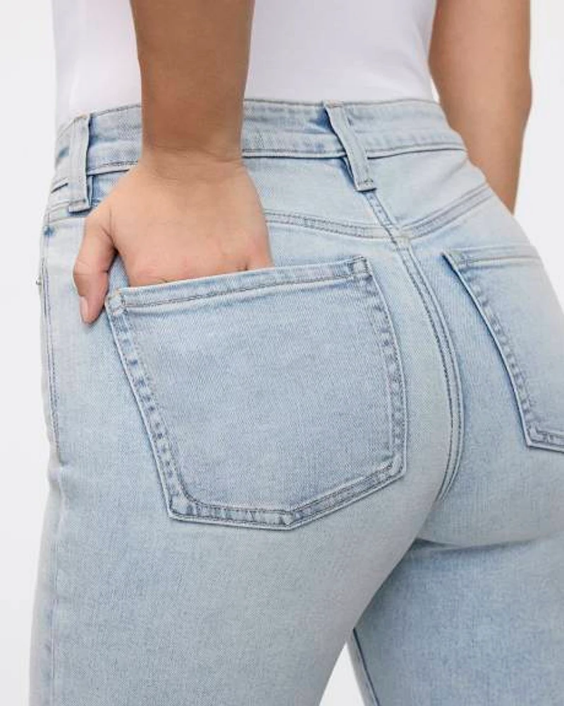 Flare-Leg Mid-Rise Ankle Jean