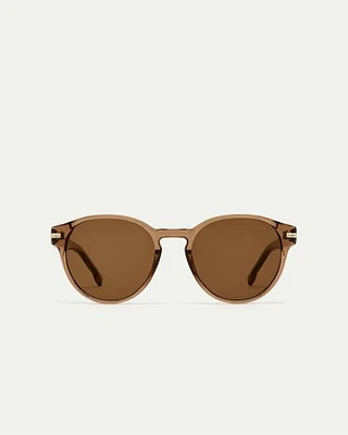 Lunettes de soleil noires à monture ronde