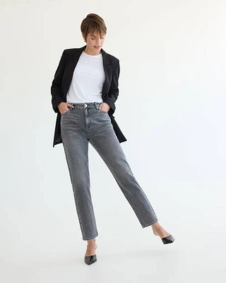 Tapered-Leg High-Rise Jean