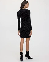 Sparkle Long-Sleeve Bodycon Velvet Dress