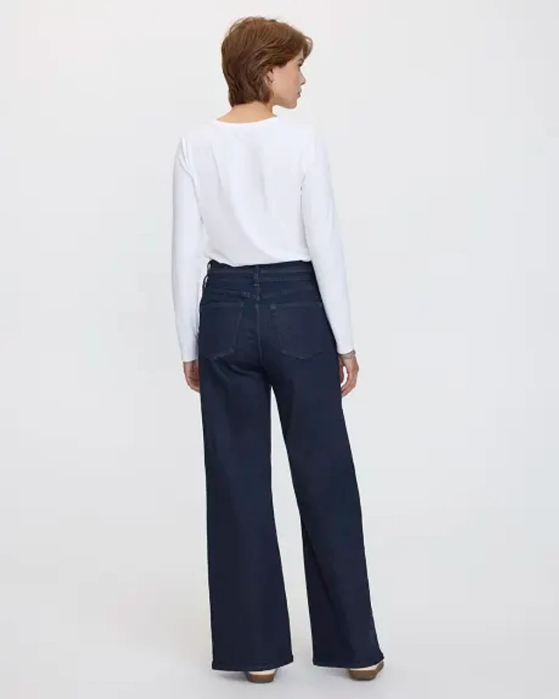 Belted Wide-Leg High-Rise Denim Pant