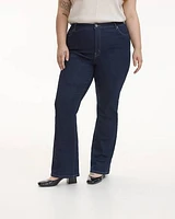 Jean à jambe évasée et taille mi-haute