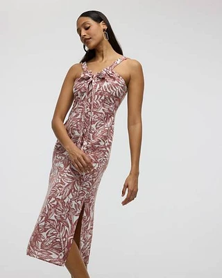 Robe midi sans manches à col V