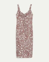 Robe midi sans manches à col V
