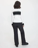 Long-Sleeve Crew-Neck Sweater with Half-Zip