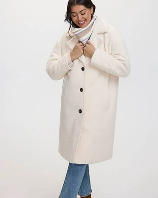 Sherpa Coat with Button Closure