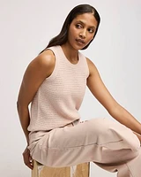 Camisole en mailles de fantaisie à col rond