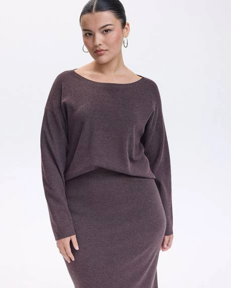 Long-Sleeve Boat-Neck Pullover