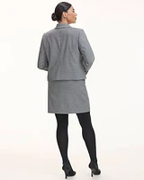 Cropped Double-Breasted Houndstooth Blazer