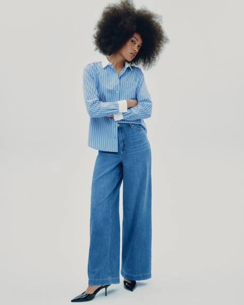 Wide-Leg High-Rise Jean