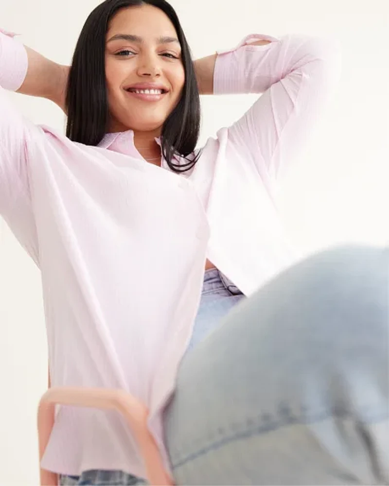 Long-Sleeve Buttoned-Down Blouse