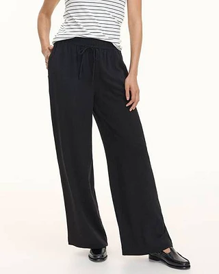 Wide-Leg Linen-Blend Pant