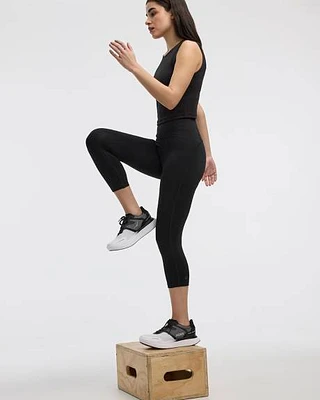 High-Rise Pulse Capri Legging with Compression Waistband