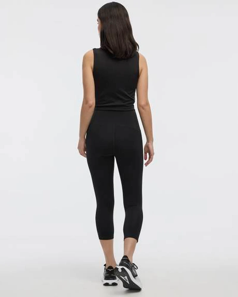 High-Rise Pulse Capri Legging with Compression Waistband
