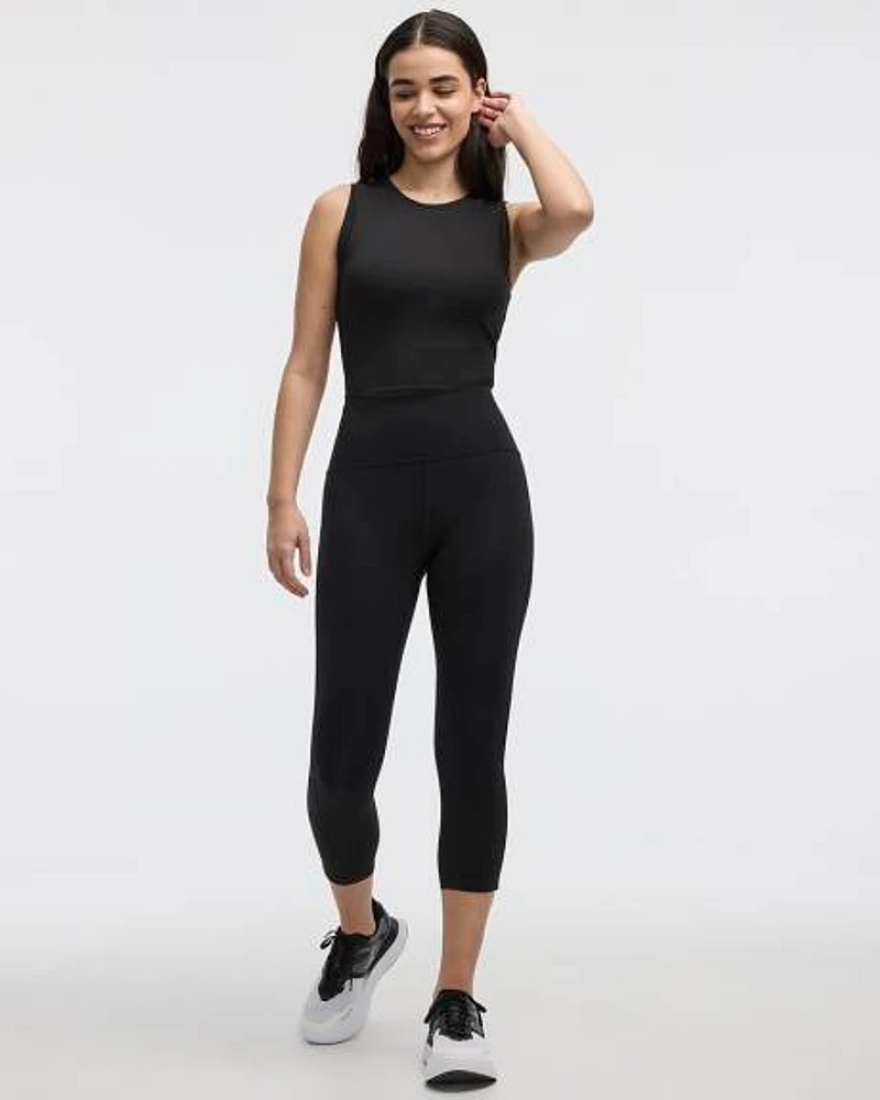 High-Rise Pulse Capri Legging with Compression Waistband