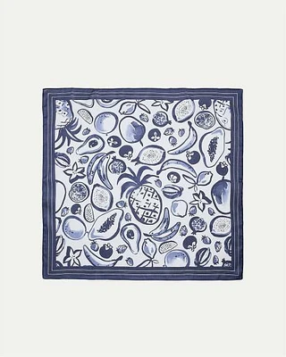 Foulard carré avec motif de fruits