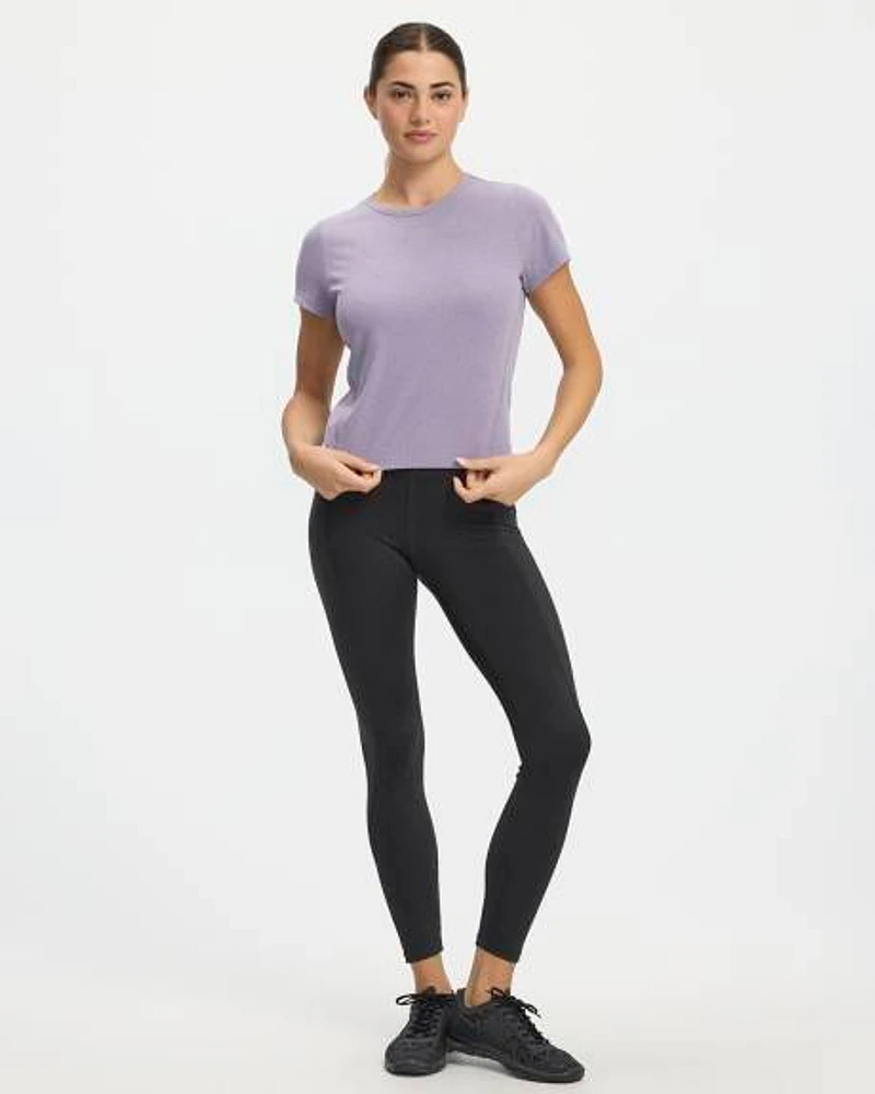 Legging Pulse à taille haute avec inserts côtelés