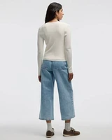 Cardigan côtelé boutonné à manches longues