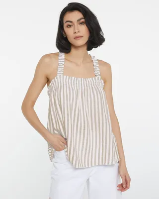 Sunday Sleep Striped Rib-Knit Bralette Top for Women