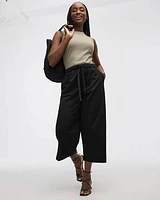 Wide-Leg Cropped Piqué Pant