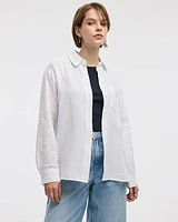 Chemise texturée à manches longues