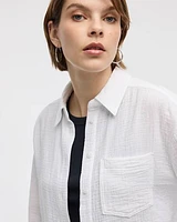 Chemise texturée à manches longues