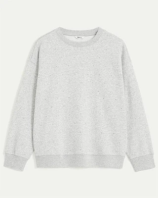 Crew-Neck Sweatshirt with Rhinestones