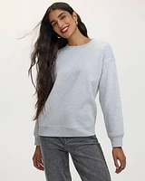 Crew-Neck Sweatshirt with Rhinestones